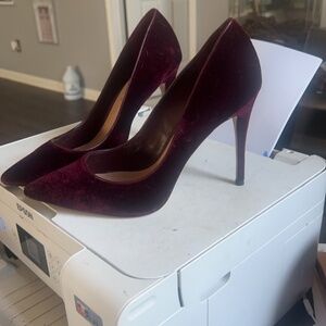 Burgundy Velvet Pumps